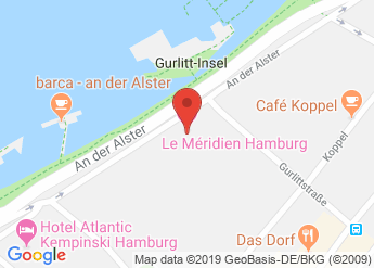 map of Le Meridien Hamburg