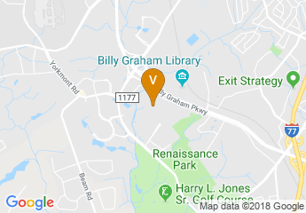 map of Renaissance Charlotte Suites by Marriott Hotel