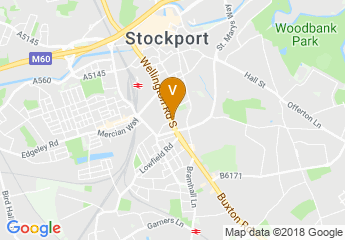 map of Stockport Masonic Guildhall