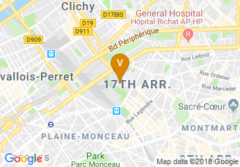 map of Hotel ibis Paris 17 Clichy-Batignolles -ex Berthier-