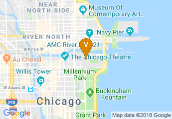 map of Radisson Blu Aqua Hotel, Chicago, IL