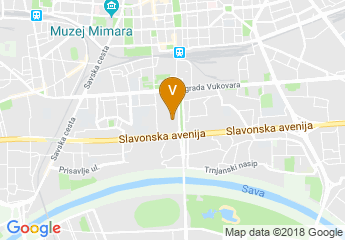map of National and University Library in Zagreb