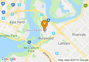 map of Crown Towers Perth