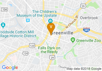 map of Aloft Greenville Downtown