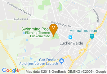 map of Stadtverwaltung Luckenwalde Fläminghalle