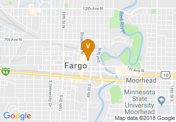 map of Radisson Hotel Fargo