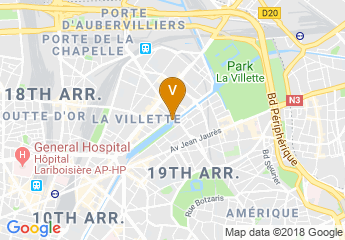 map of Holiday Inn Express Paris - Canal de la Villette