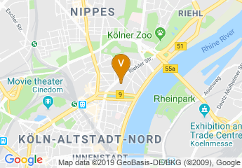 map of Mercure Hotel Koeln Belfortstrasse