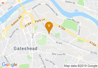 map of Gateshead International Stadium Gateshead