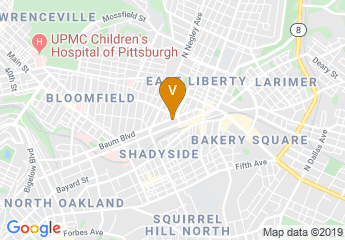 map of Pittsburgh Institute of Mortuary Science