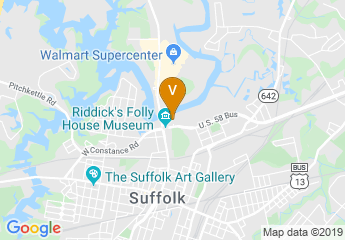 map of Hilton Garden Inn Suffolk Riverfront