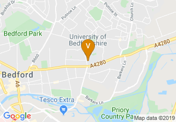 map of University of Bedfordshire