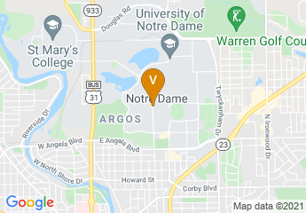 map of University of Notre Dame