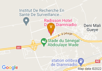 map of Radisson Hotel Dakar Diamniadio