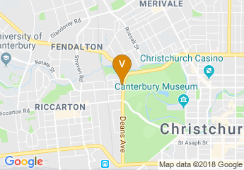 map of Chateau on the Park - Christchurch, a DoubleTree by Hilton