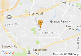 map of Crestwood-Sunset Hills Rotary Club