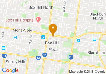 map of Box Hill Town Hall