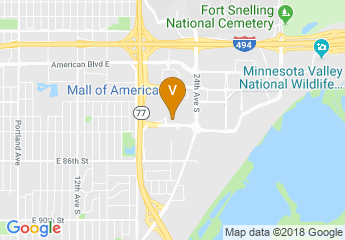 map of Radisson Blu Mall of America