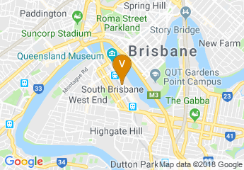map of Rydges South Bank Brisbane