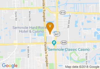 map of Seminole Hard Rock Hotel & Casino - Hollywood, FL