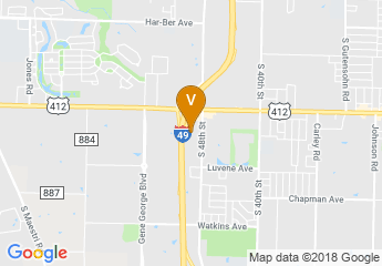 map of Holiday Inn Springdale/Fayetteville Area