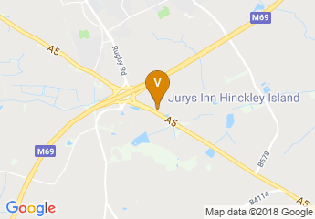 map of Jurys Inn Hinckley Island Hotel