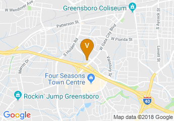 map of DoubleTree by Hilton Hotel Greensboro