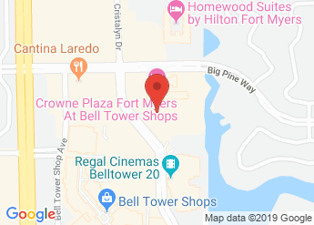 map of Crowne Plaza Fort Myers At Bell Tower Shops