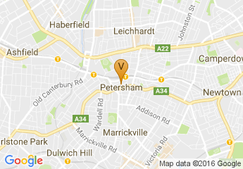 map of Audley and Fisher Streets in Petersham