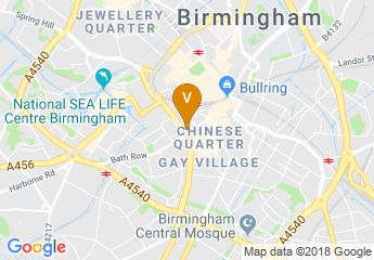 map of Radisson Blu Hotel, Birmingham