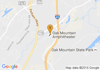 map of Oak Mountain Amphitheatre